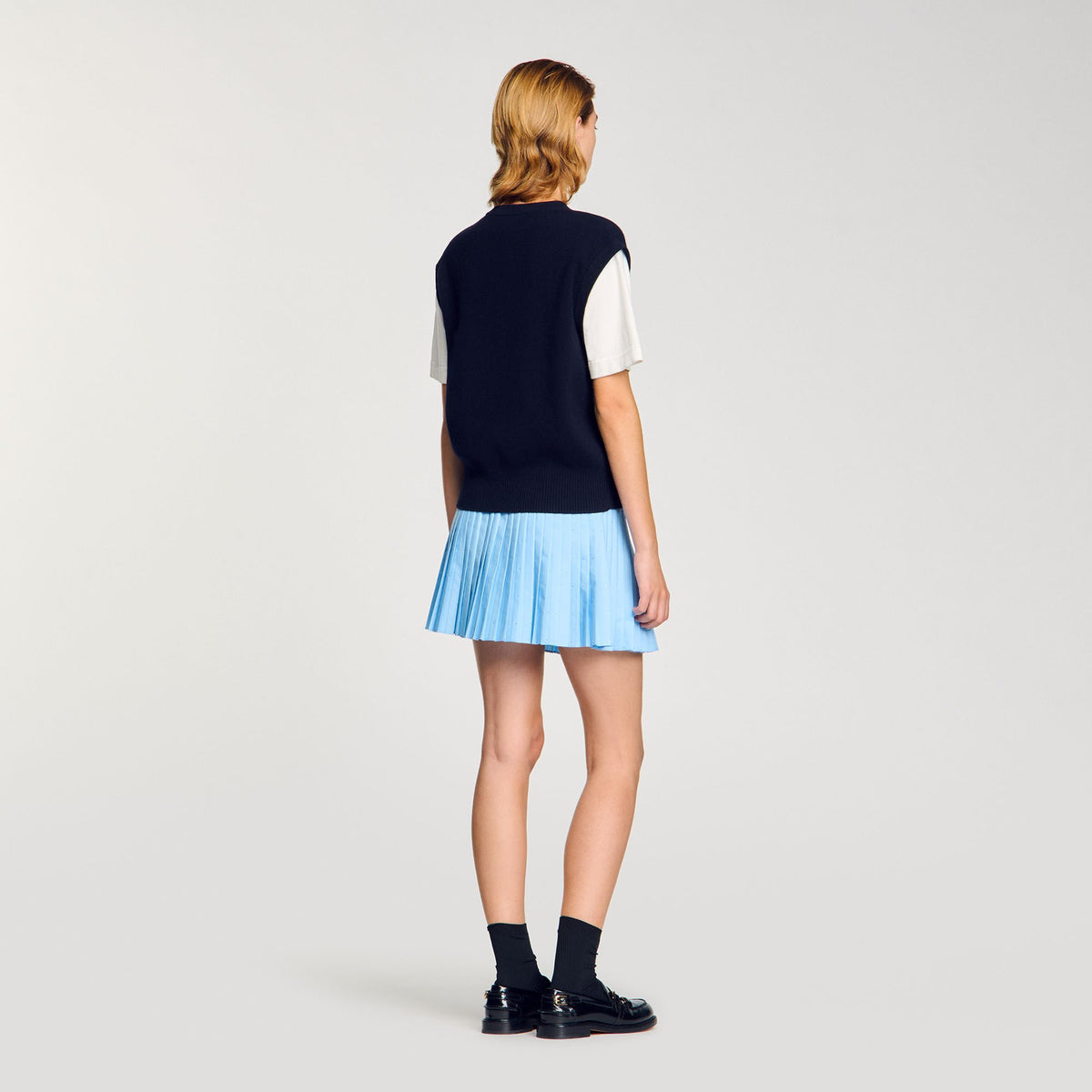 Two-tone wool and cashmere sweater | Sandro