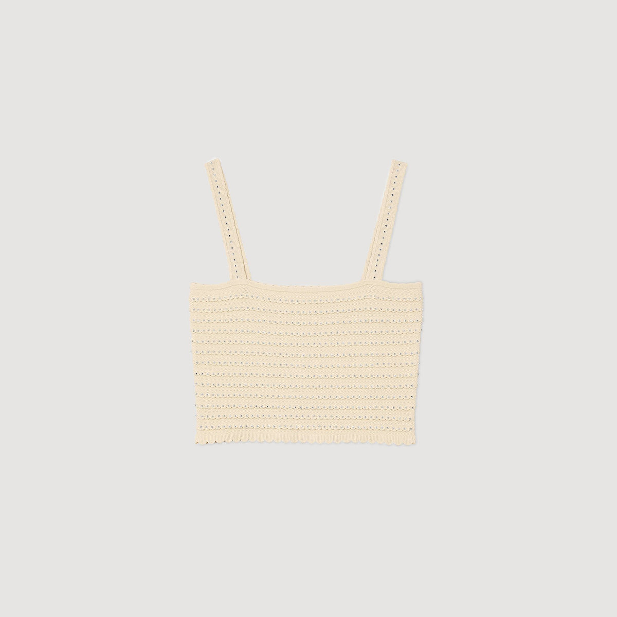 Rhinestone knit crop top | Sandro