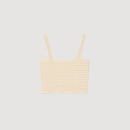 Rhinestone knit crop top | Sandro