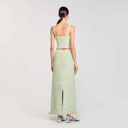 Rhinestone knit crop top | Sandro