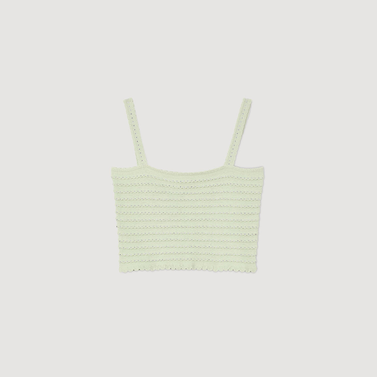 Rhinestone knit crop top | Sandro