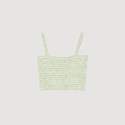 Rhinestone knit crop top | Sandro