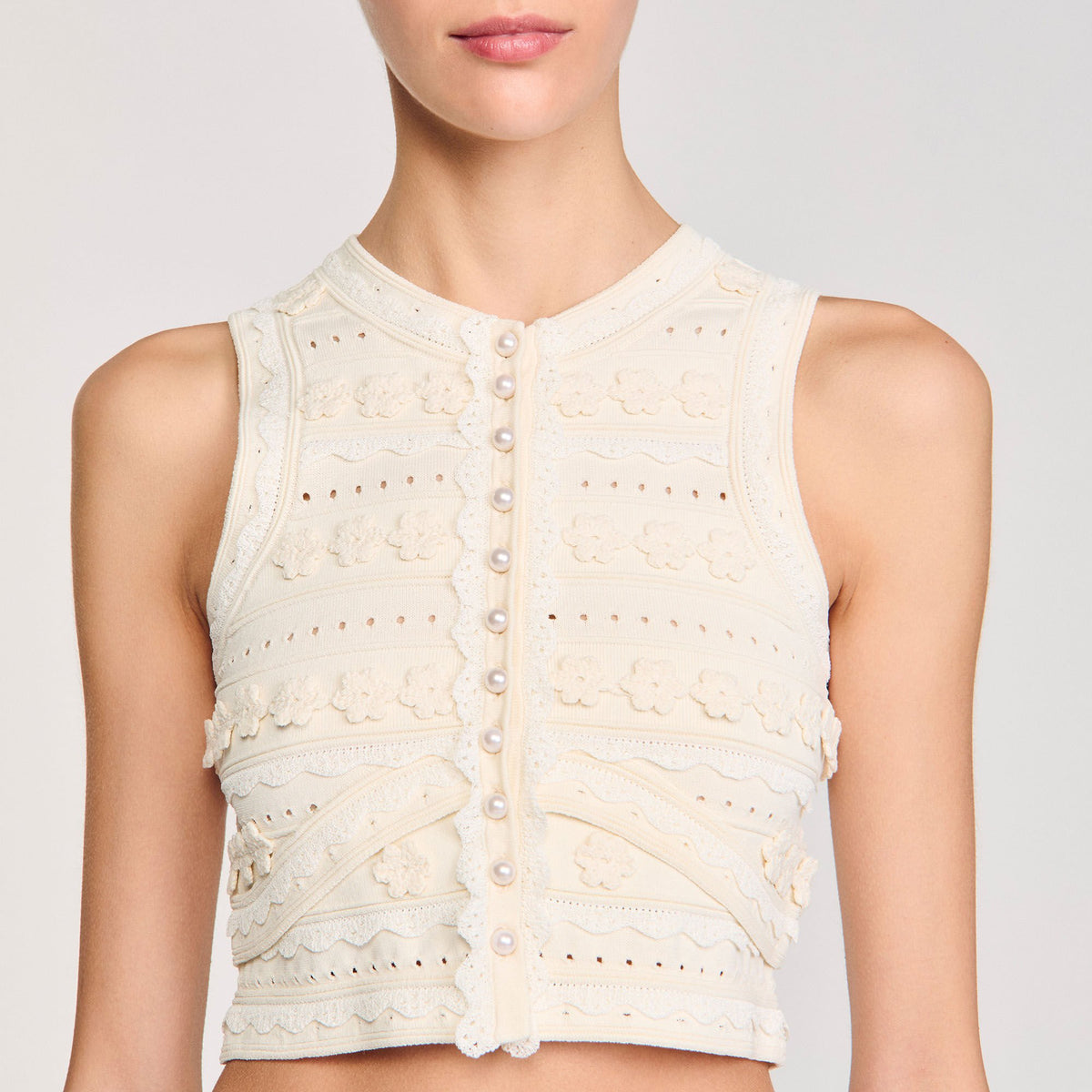 Crochet detail sweater | Sandro