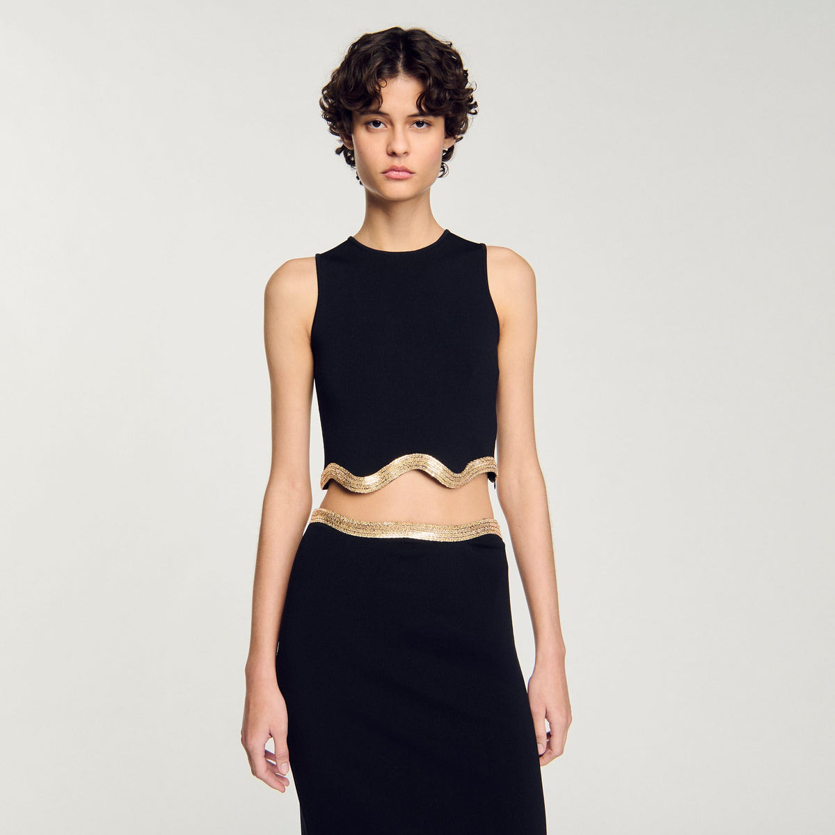Cropped top with chain detail | Sandro