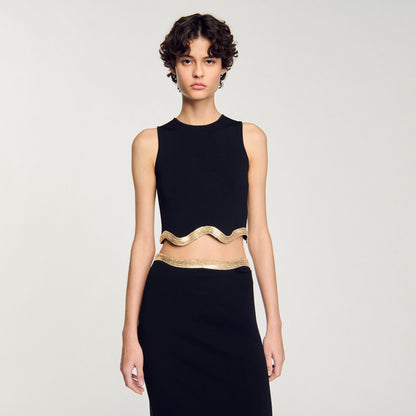 Cropped top with chain detail | Sandro