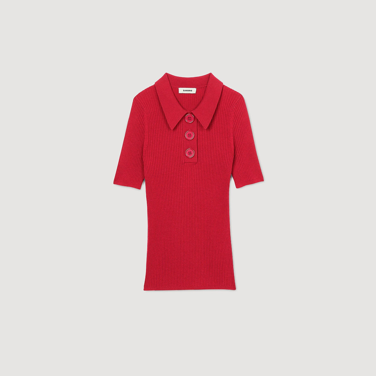 Rib knit polo shirt | Sandro