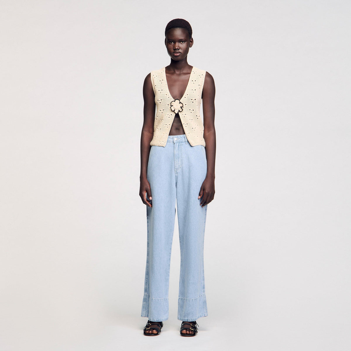 Crochet vest | Sandro
