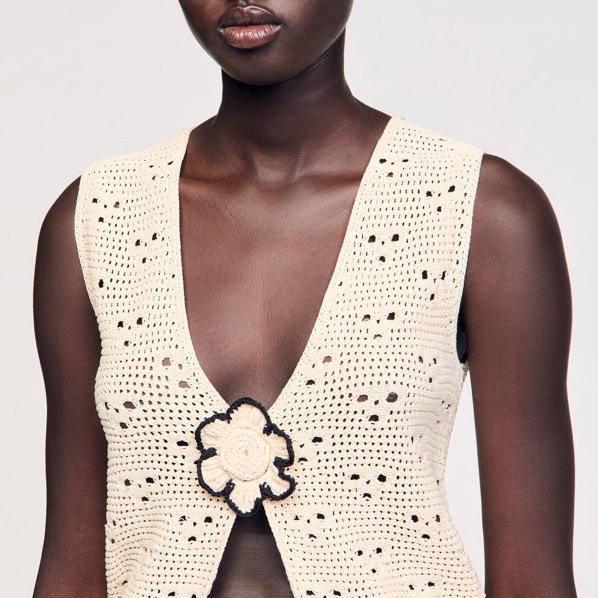 Crochet vest | Sandro