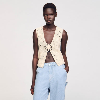 Crochet vest | Sandro