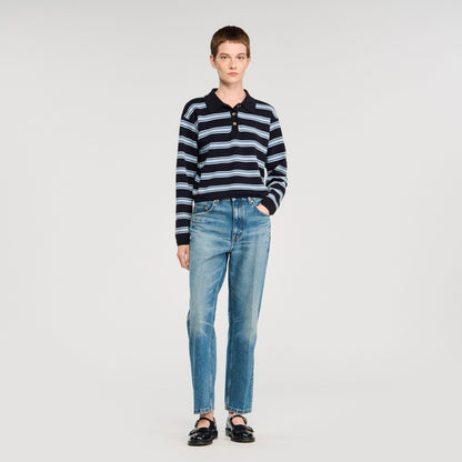Striped polo sweater | Sandro