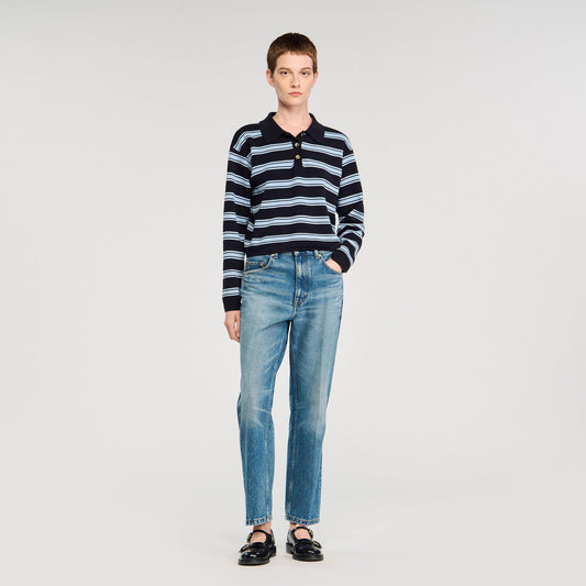 Striped polo sweater | Sandro