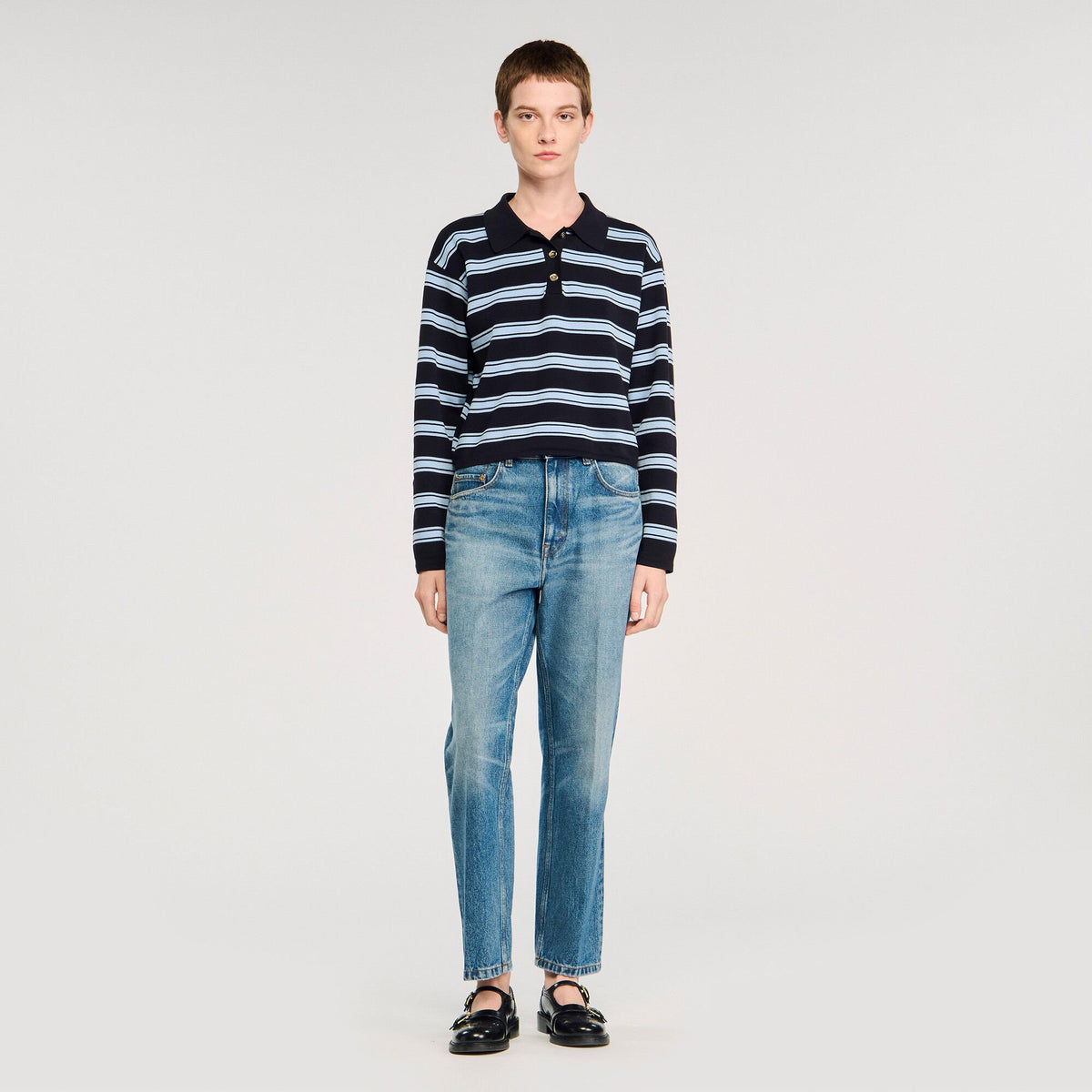 Striped polo sweater | Sandro