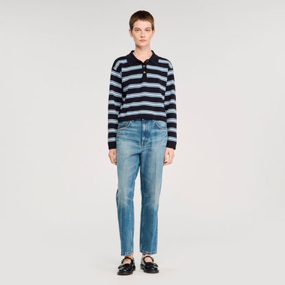 Striped polo sweater | Sandro