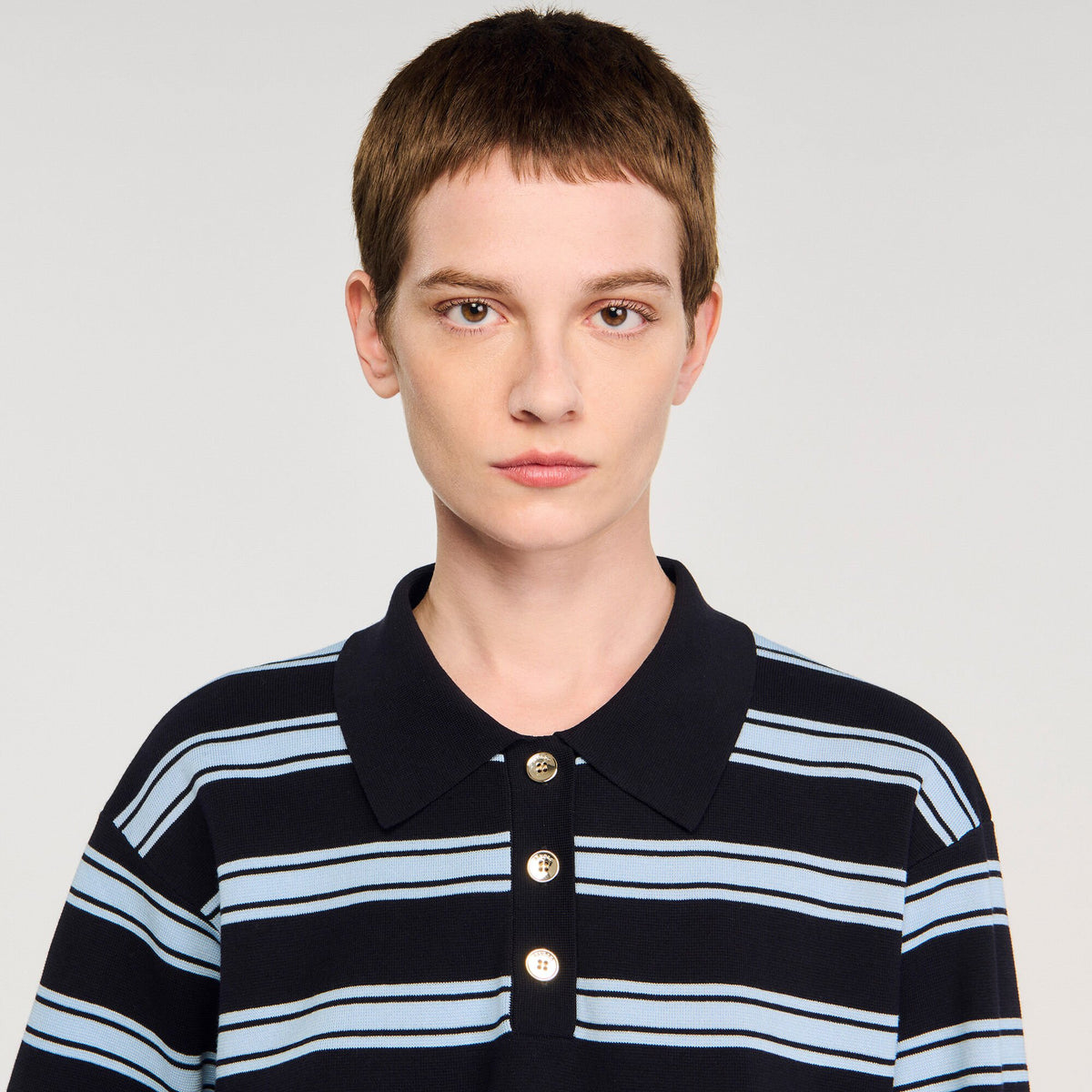Striped polo sweater | Sandro