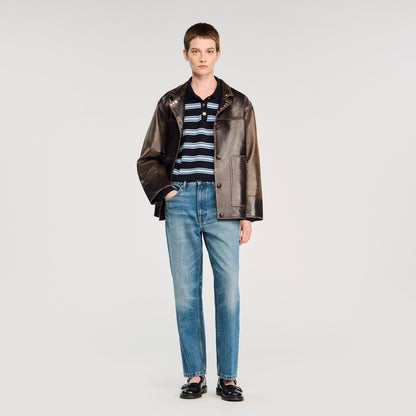 Striped polo sweater | Sandro