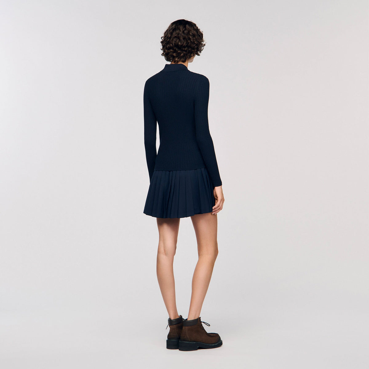 Cable knit polo sweater | Sandro