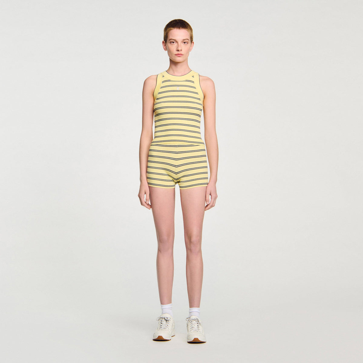 Striped knit vest top | Sandro