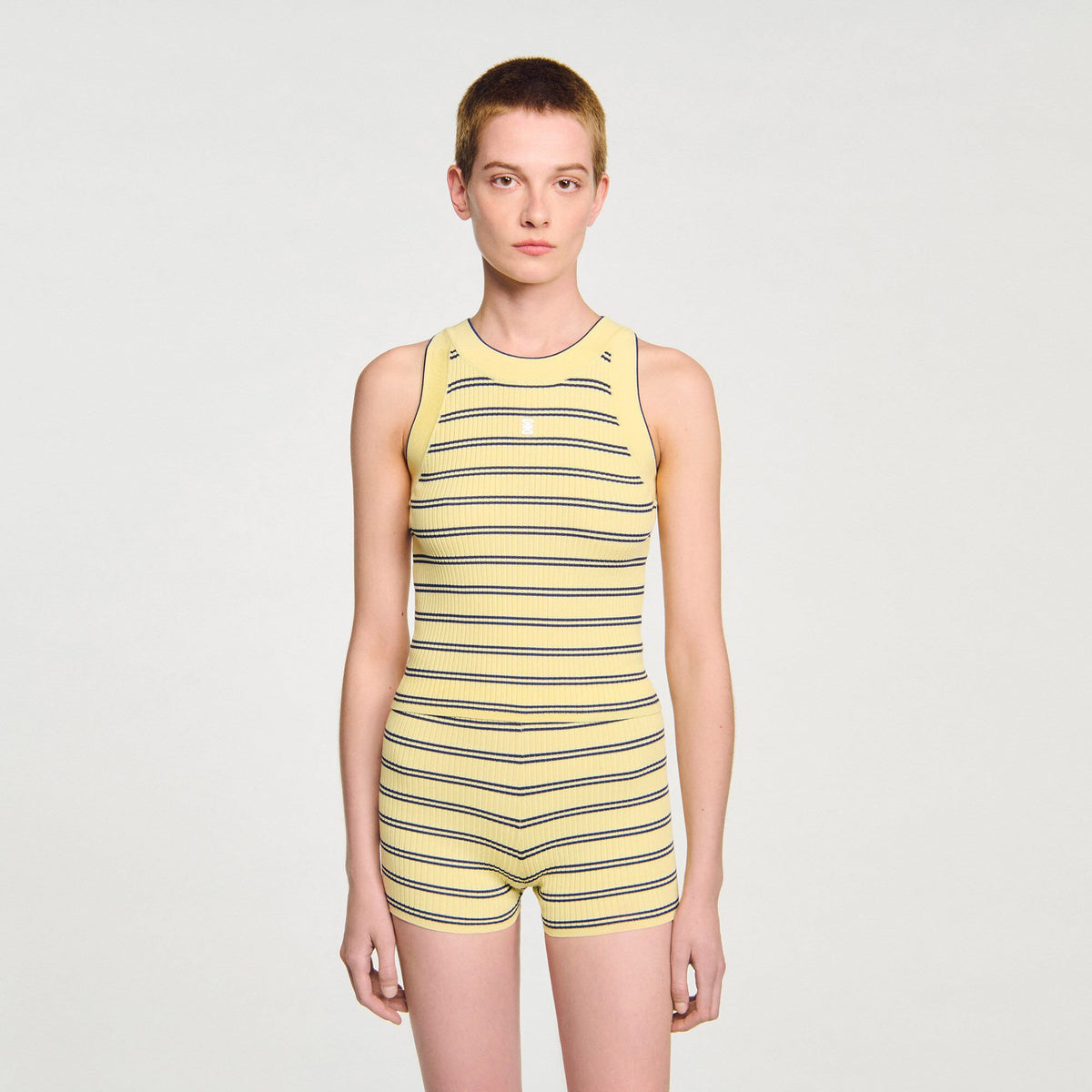 Striped knit vest top | Sandro