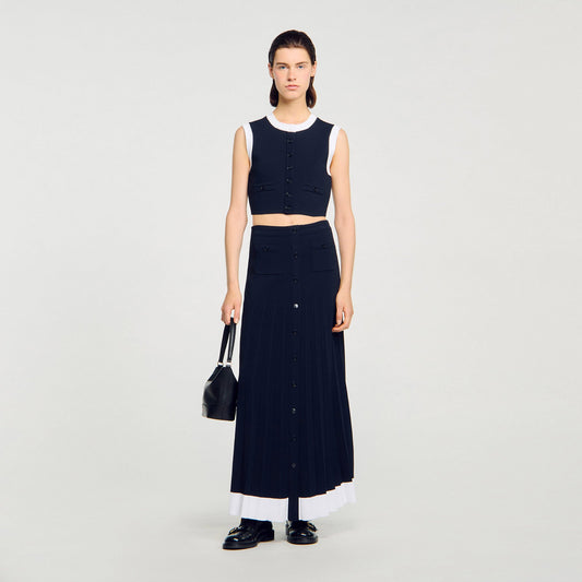 Two-tone cropped cardigan | Sandro