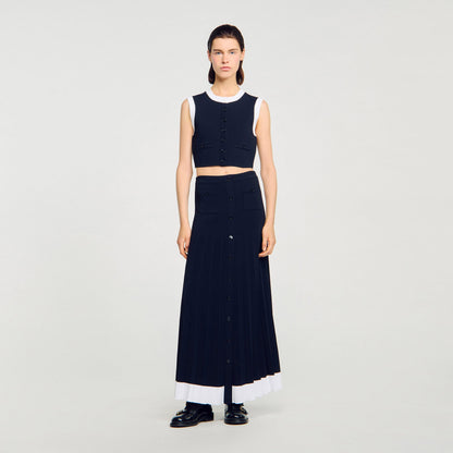 Two-tone cropped cardigan | Sandro
