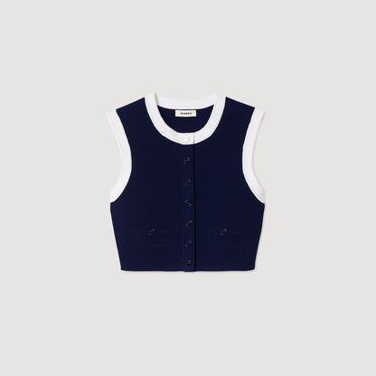 Two-tone cropped cardigan | Sandro