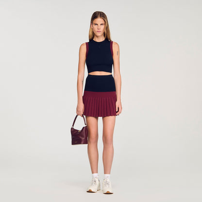 Two-tone knit top | Sandro