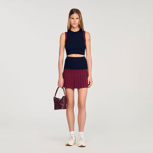 Two-tone knit top | Sandro
