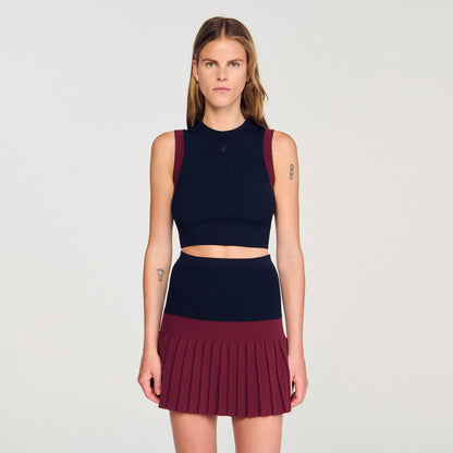 Two-tone knit top | Sandro