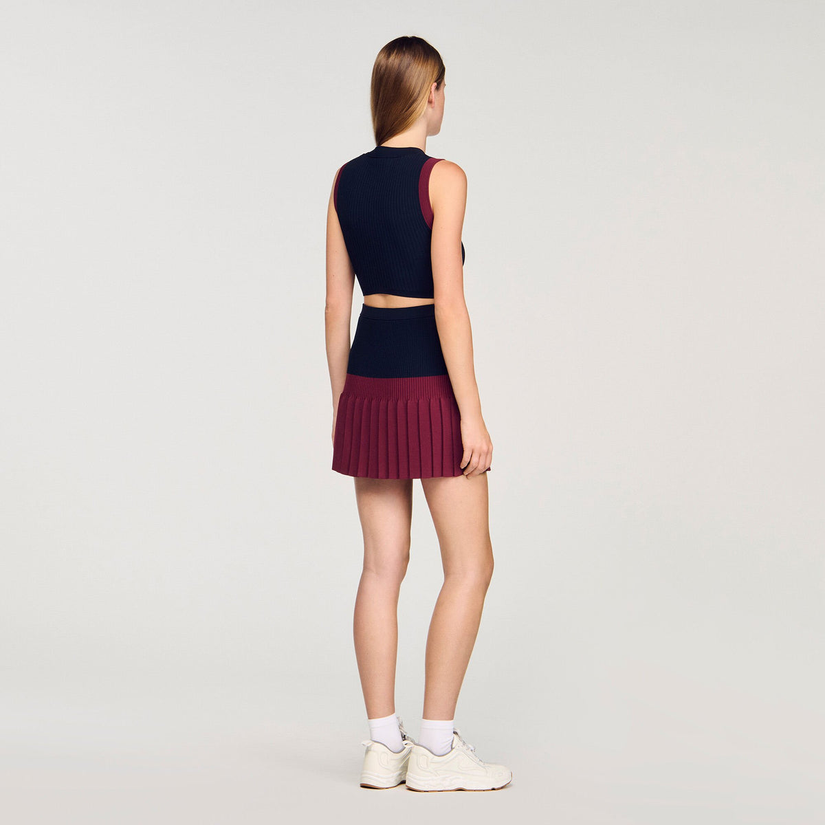 Two-tone knit top | Sandro