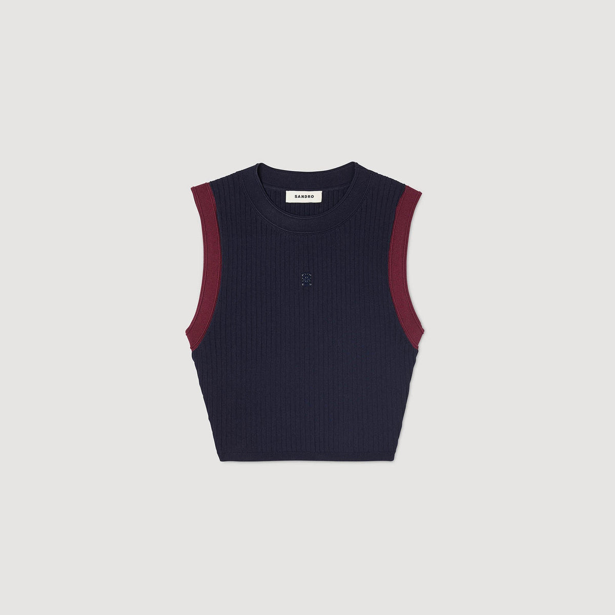 Two-tone knit top | Sandro