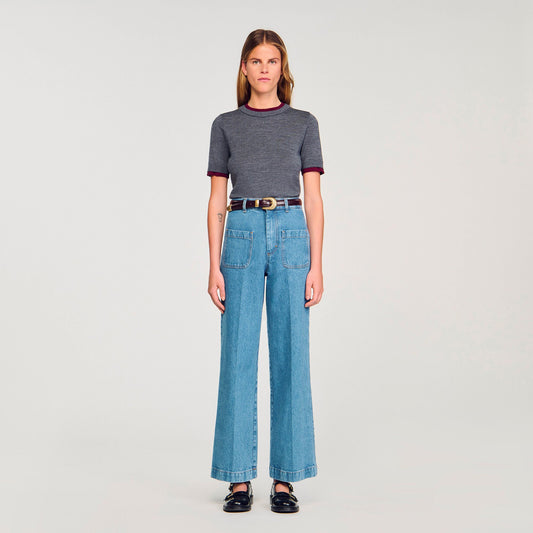 Two-tone cropped sweater | Sandro