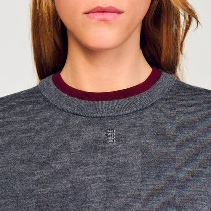Two-tone cropped sweater | Sandro