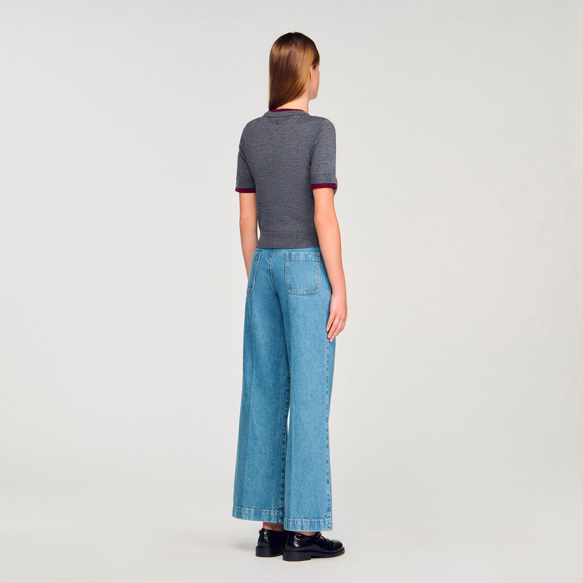 Two-tone cropped sweater | Sandro