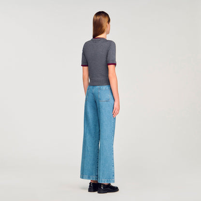 Two-tone cropped sweater | Sandro