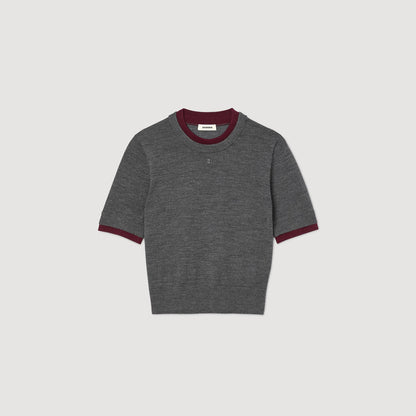Two-tone cropped sweater | Sandro
