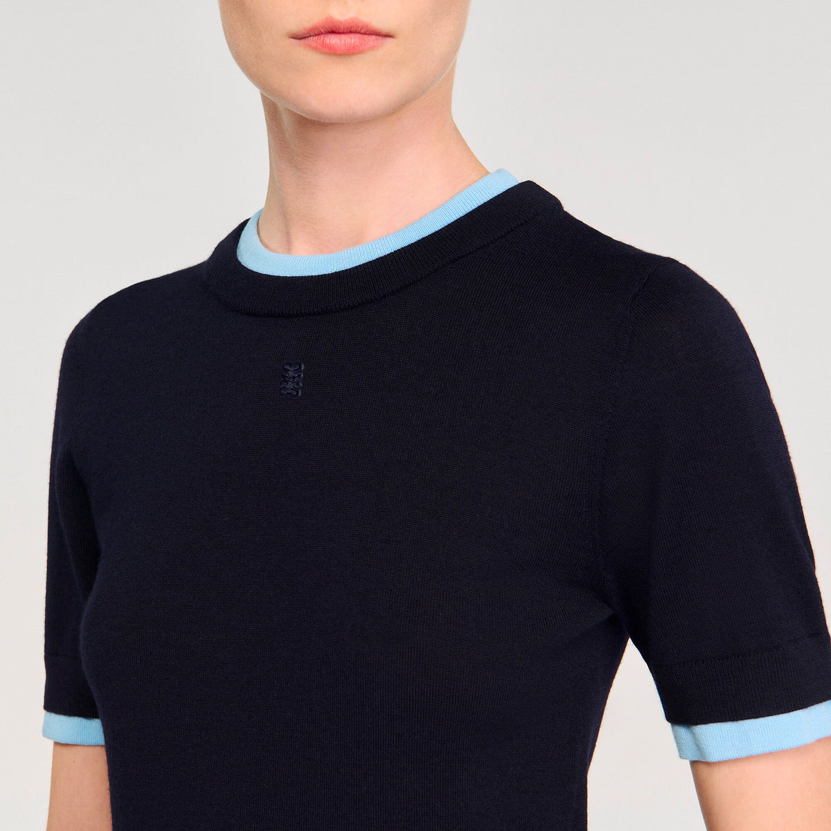 Two-tone cropped sweater | Sandro