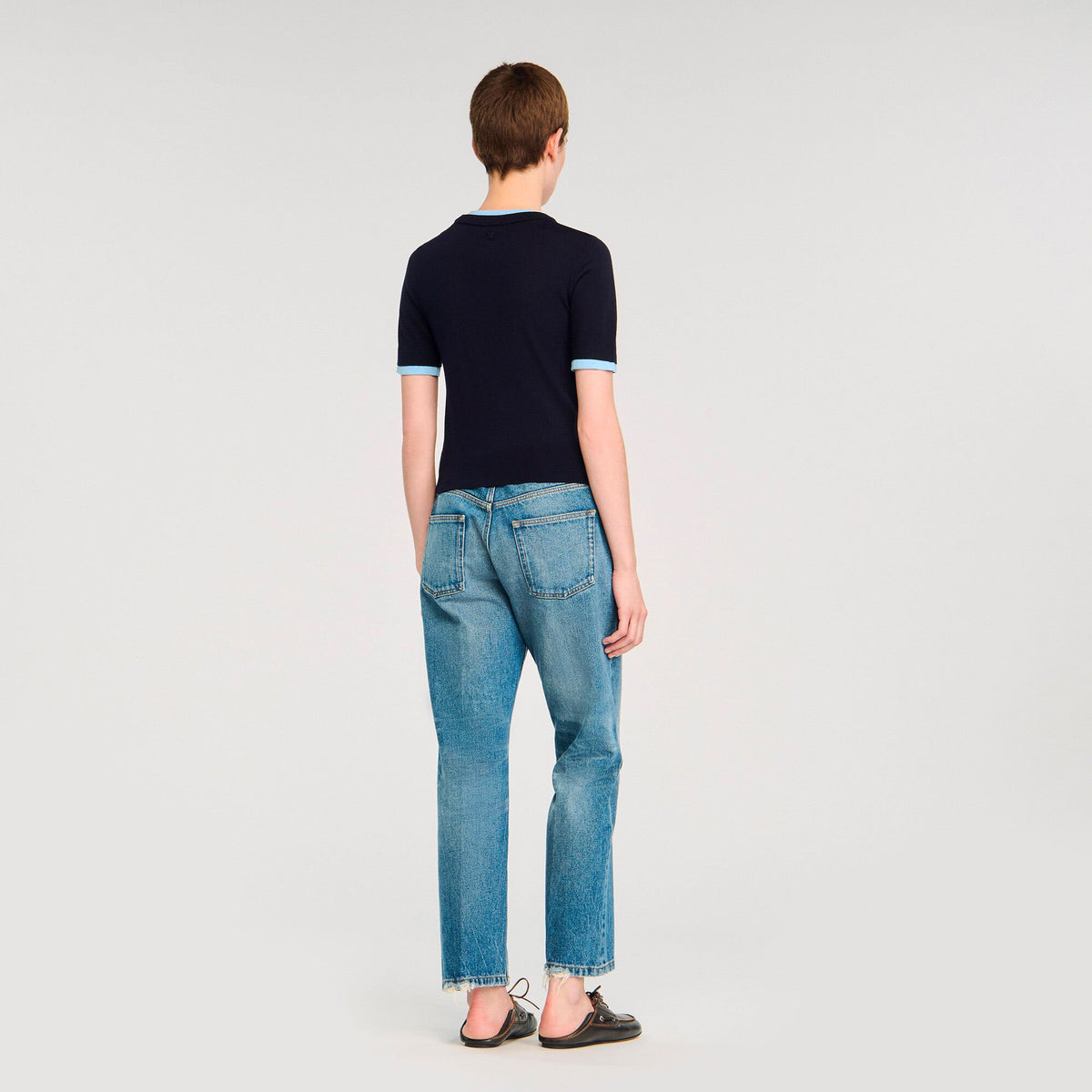 Two-tone cropped sweater | Sandro