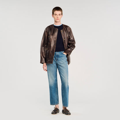 Two-tone cropped sweater | Sandro