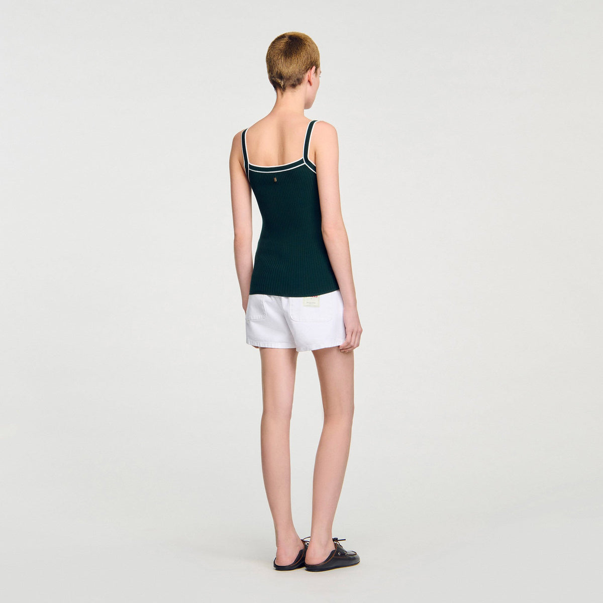 Two-tone knit vest top | Sandro