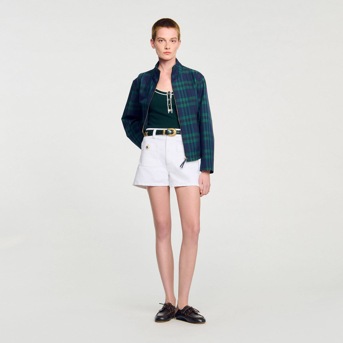 Two-tone knit vest top | Sandro