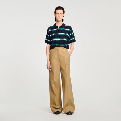 Polo-neck striped sweater | Sandro