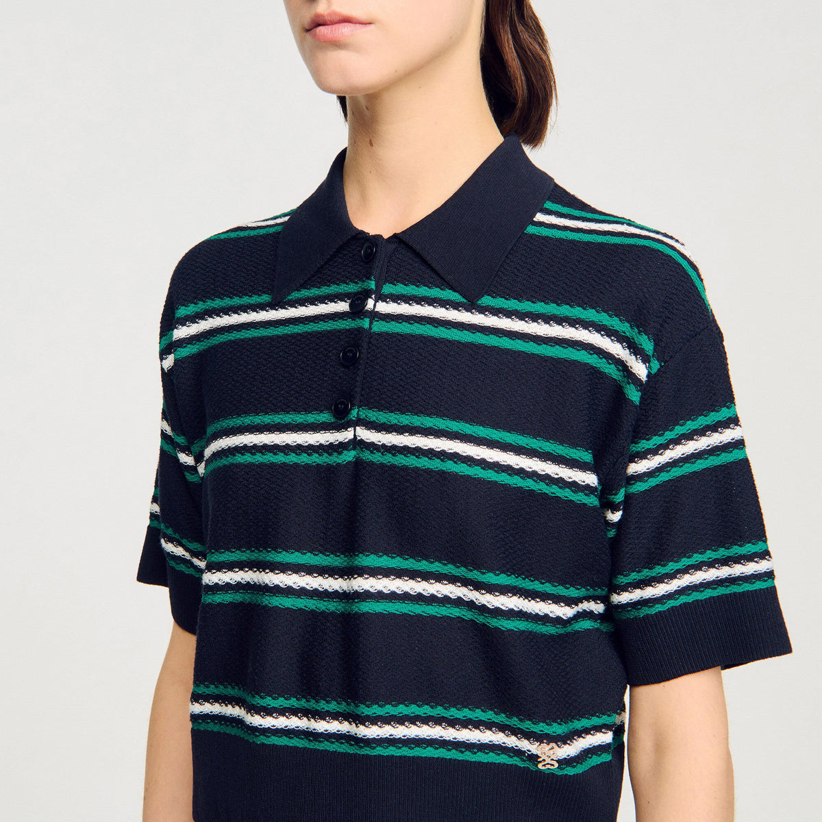 Polo-neck striped sweater | Sandro