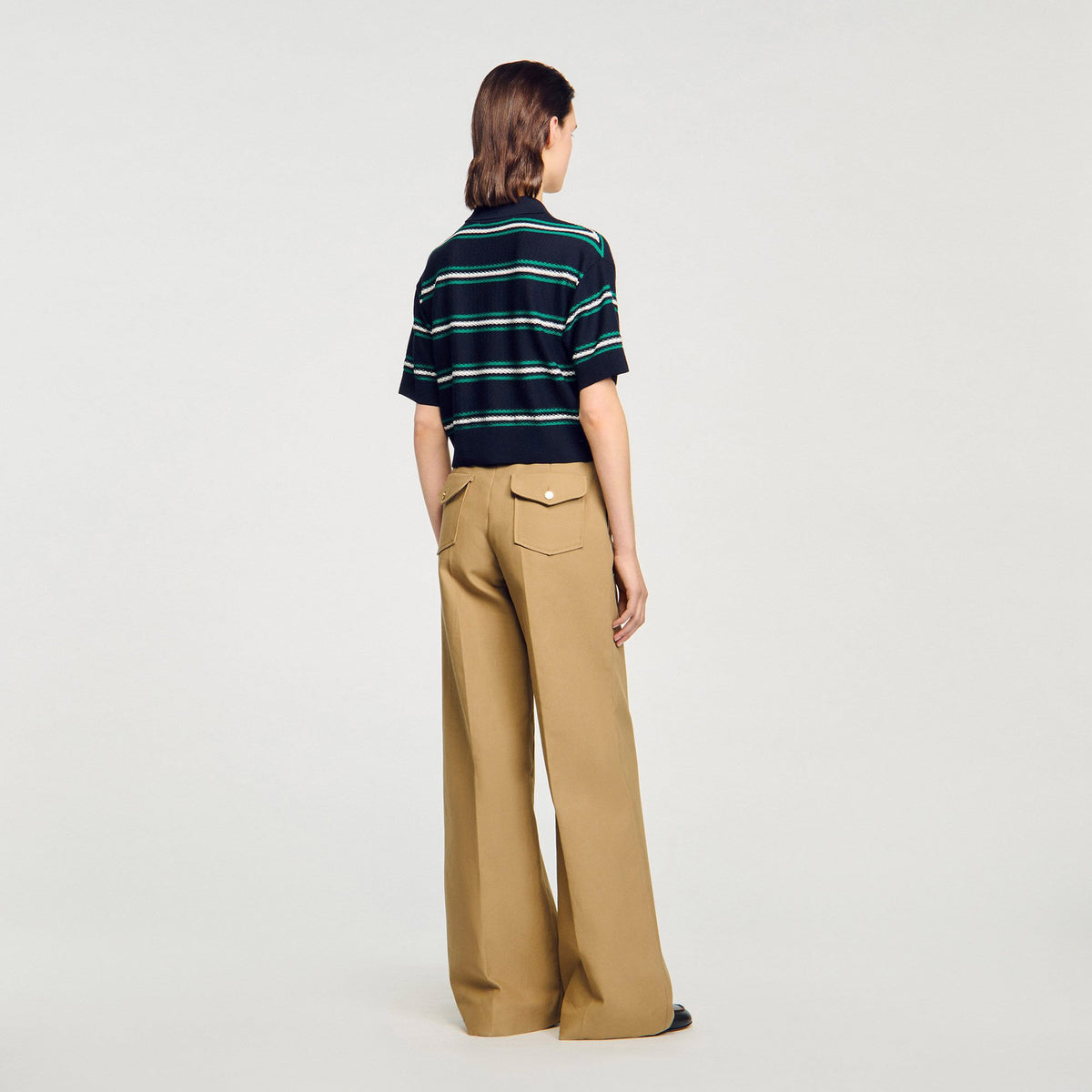 Polo-neck striped sweater | Sandro