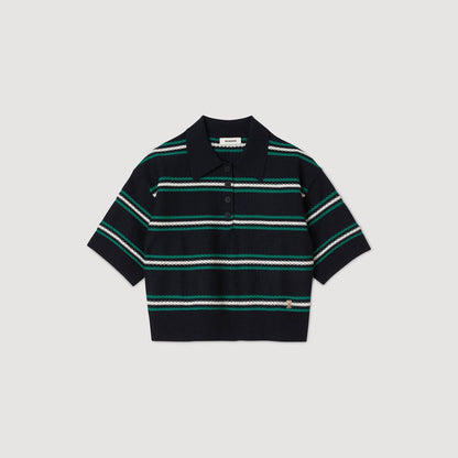 Polo-neck striped sweater | Sandro