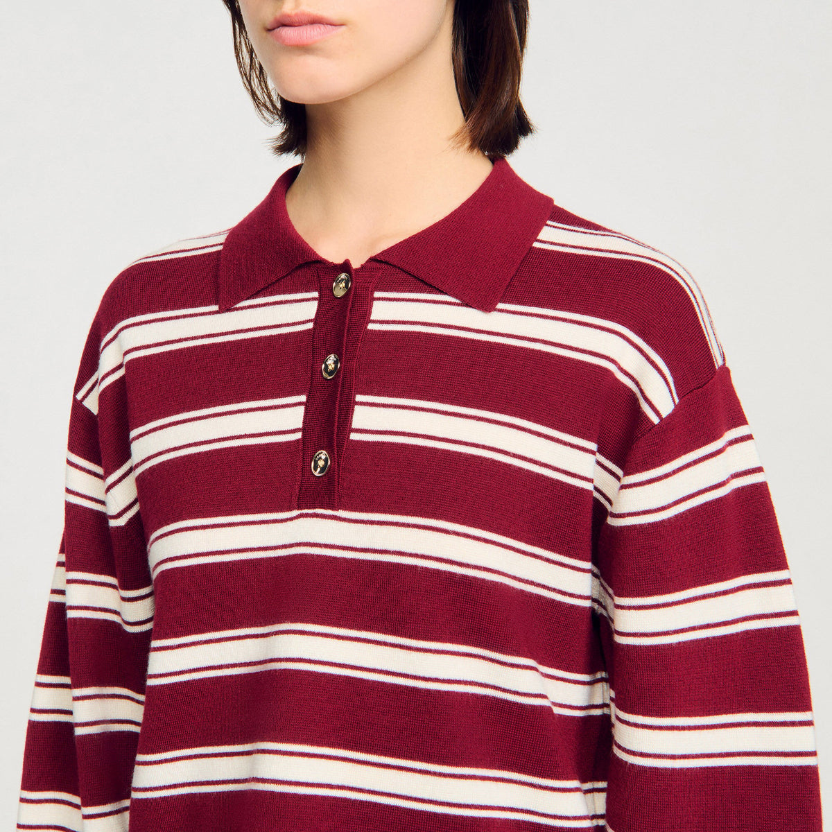 Striped polo sweater | Sandro