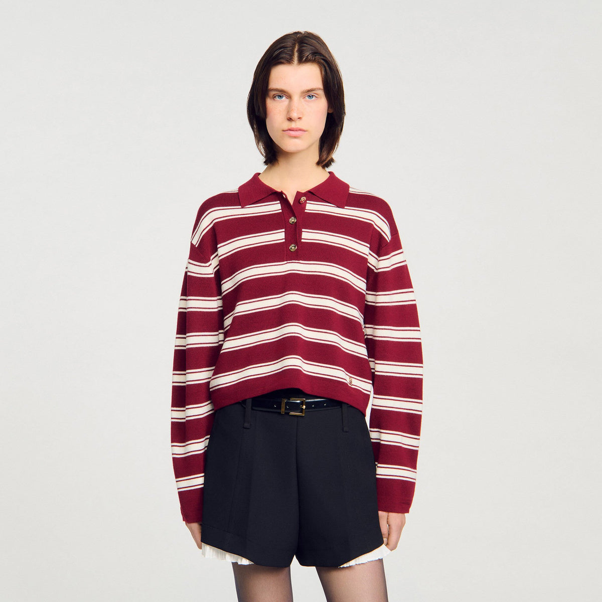 Striped polo sweater | Sandro