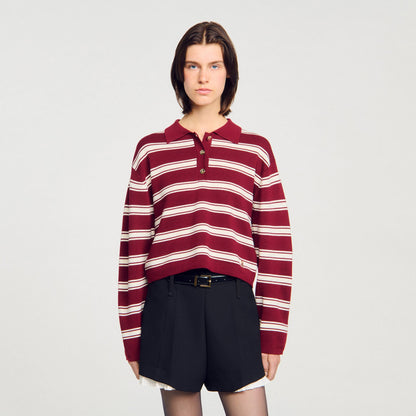 Striped polo sweater | Sandro
