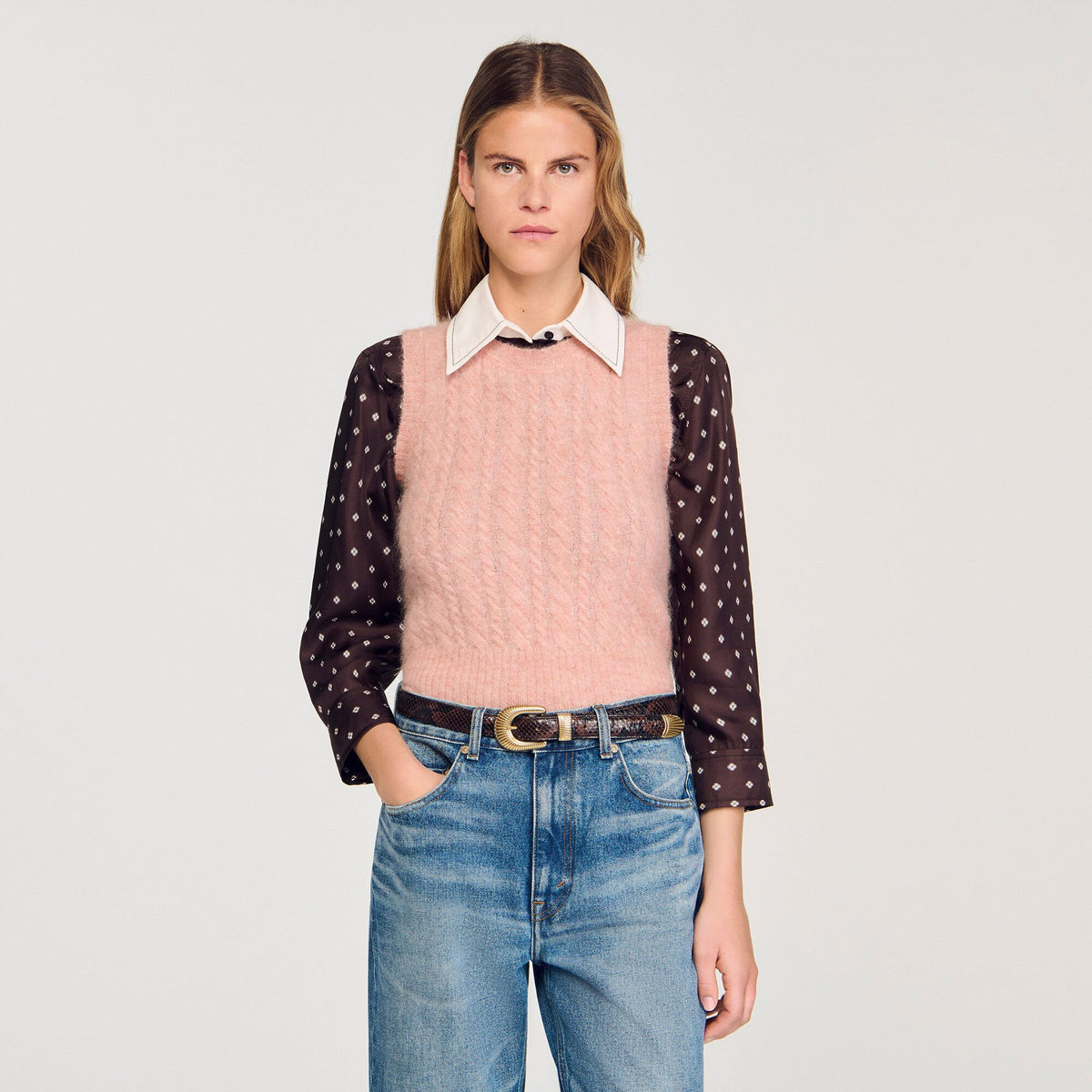 Twisted sleeveless sweater | Sandro