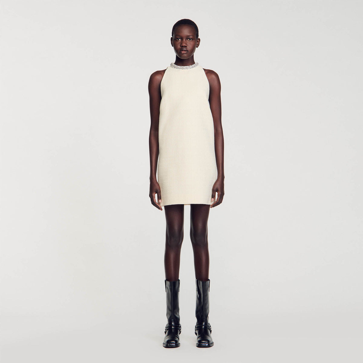 Dress with jewelry collar | Sandro
