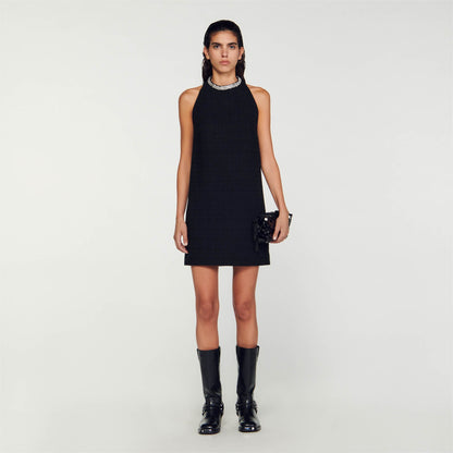Dress with jewellery collar | Sandro